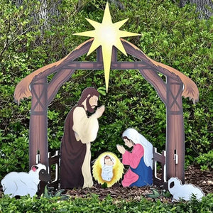 Outdoor Nativity Scene, Weather-Resistant Christmas Holy Family Yard Decoration Nativity Set