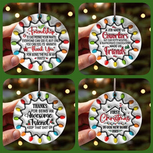 Besties Christmas Round Ornament