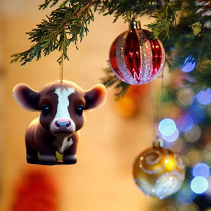 Christmas Cartoon Cow Decorative Ornament