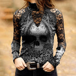 Lace Skull Print T-shirt