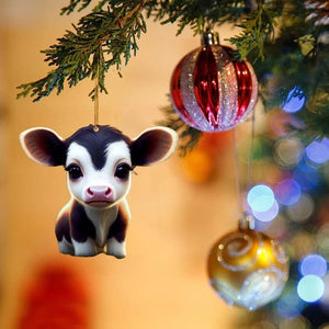 Christmas Cartoon Cow Decorative Ornament