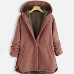 Buttoned Hoodie Casual Cotton-Blend Outerwear