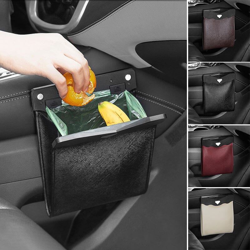 Waterproof Car Leather Trash Can