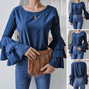 Flared Sleeve Chiffon Shirt