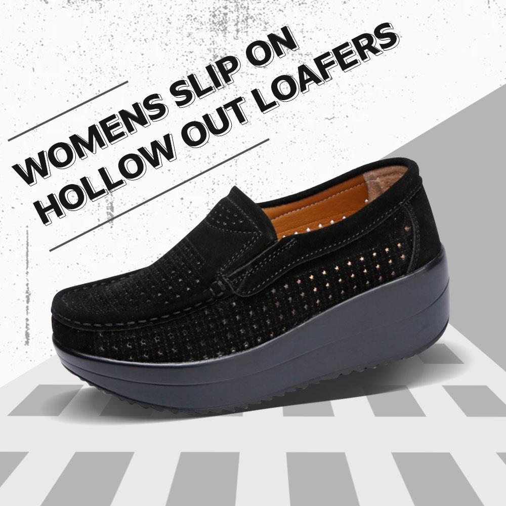 Womens Slip On Hollow Out Loafers