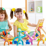 Telescopic suction cup giraffe toy