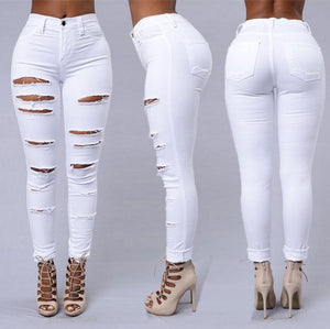 Women Sexy Jeans, White and Black