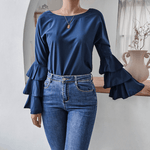 Flared Sleeve Chiffon Shirt