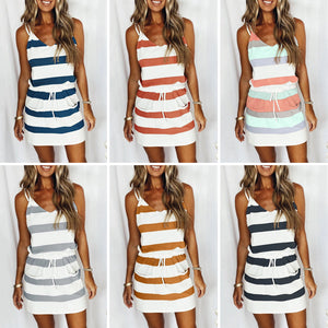 Suspender Striped Dress