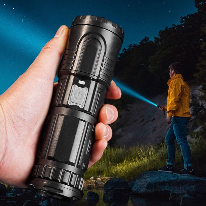 White Laser Telescope Zoom Flashlight