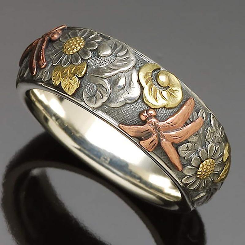 Sunflower Dragonfly Ring