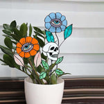 💥Early Halloween 💀Skull Stained glass Plant💐