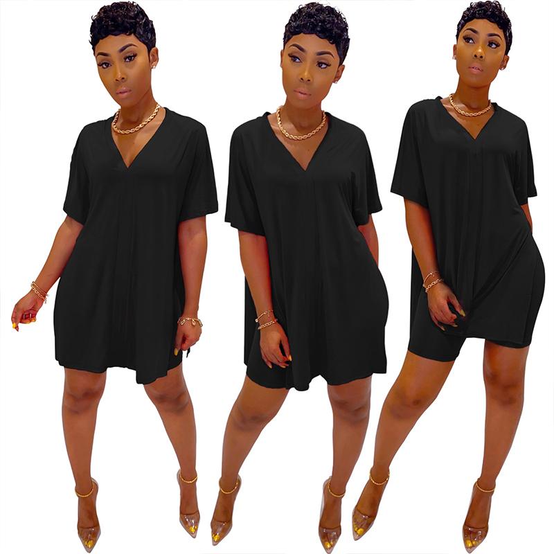 V-neck Batwing Sleeve Top & Short Set