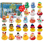 24 Pcs Christmas Rubber Ducks Advent Calendar