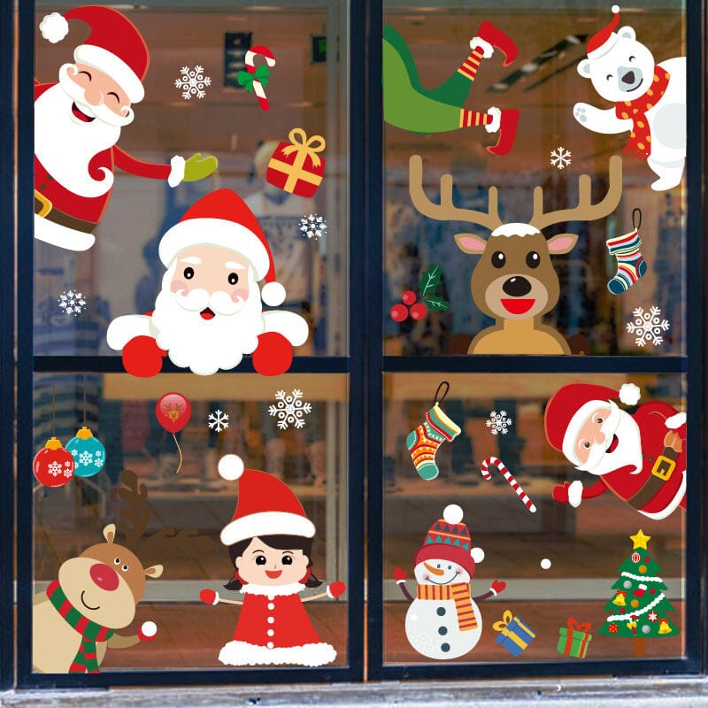 Christmas Window Clings Double-Sided Re-appliable Decoration