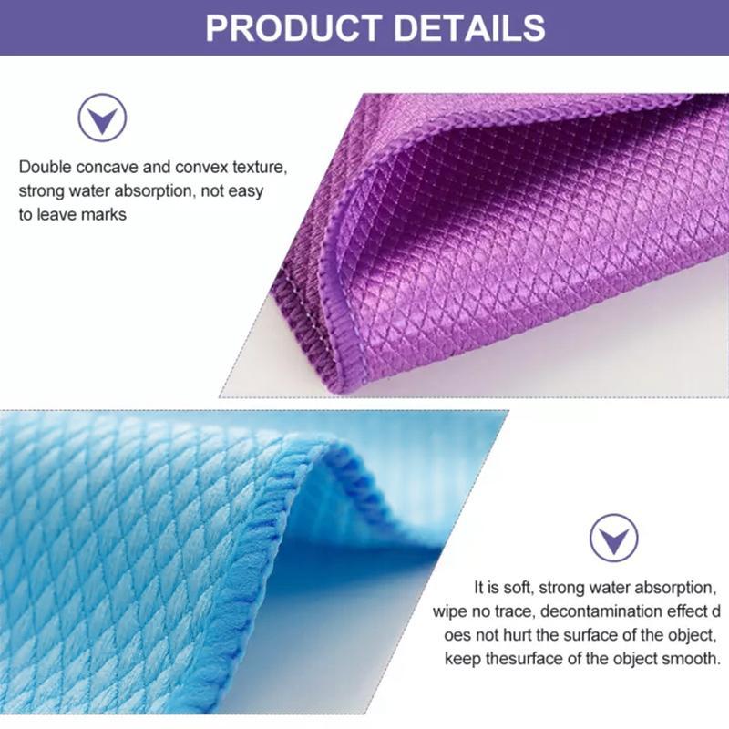 Fish Scale Microfiber Polishing Cleaning Cloth Set 5 Pcs