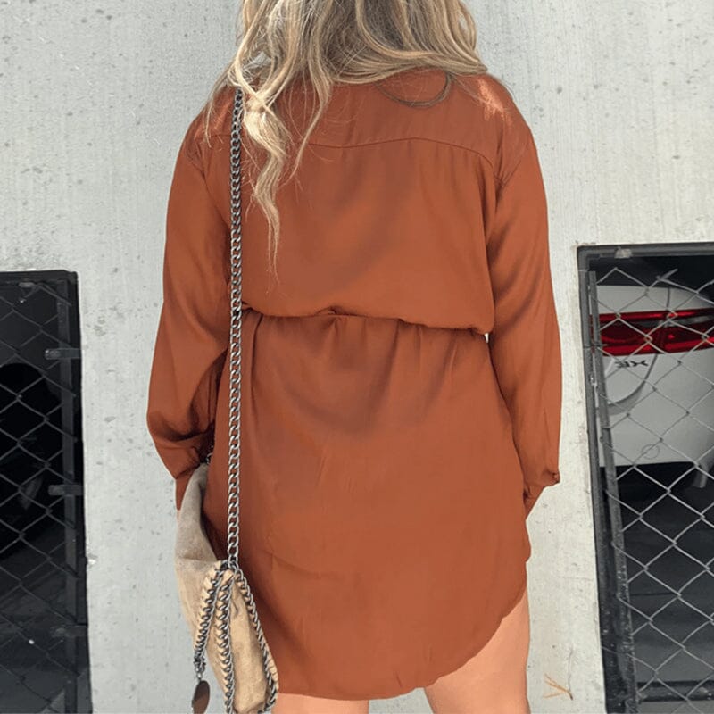 Women's Solid Color Long Sleeve Shirt Suit