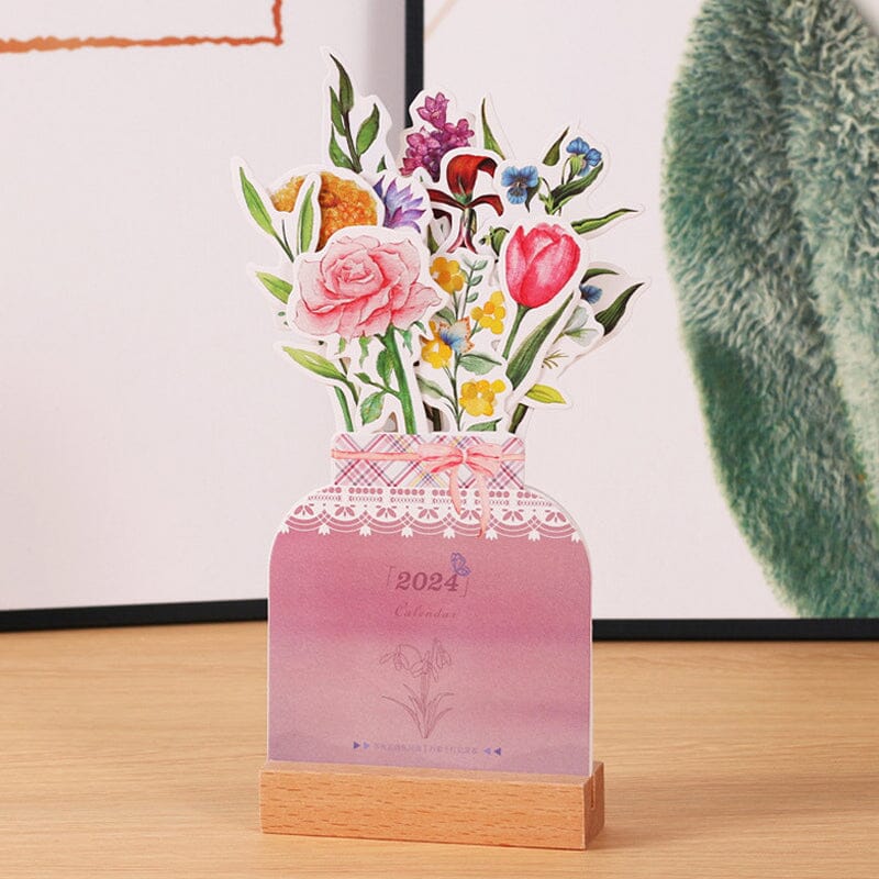 🌷2024 Bloomy Flowers Desk Calendar