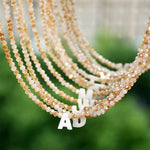 Beaded Shell Letter Necklace