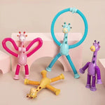 Telescopic suction cup giraffe toy