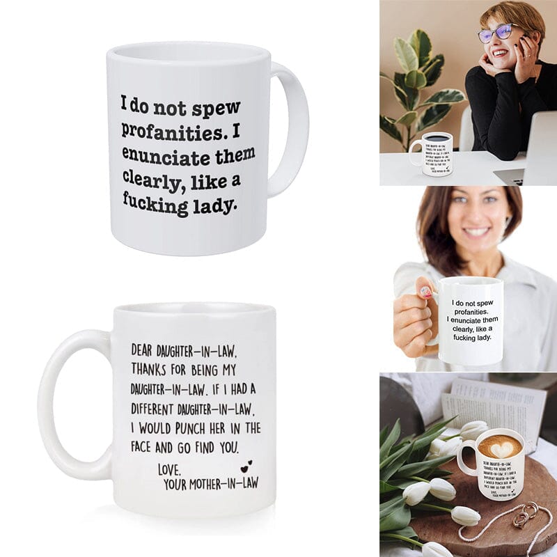 Unique funny Ceramic Letter Printed Mug Coffee Cup