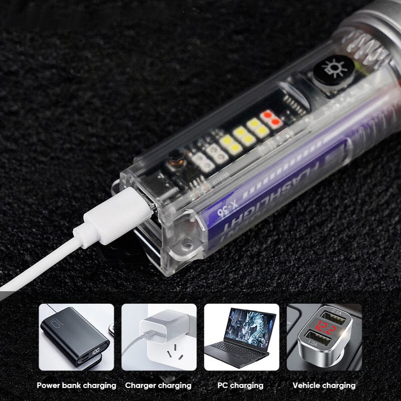 Super Bright Long Range White Laser Zoom Flashlight