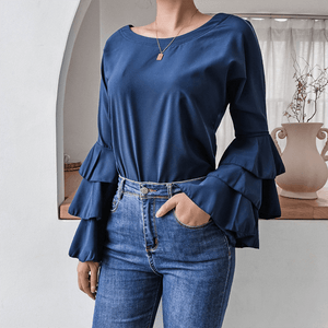 Flared Sleeve Chiffon Shirt