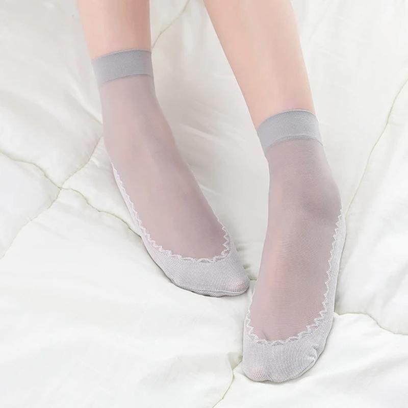 Silky Anti-Slip Cotton Socks Set