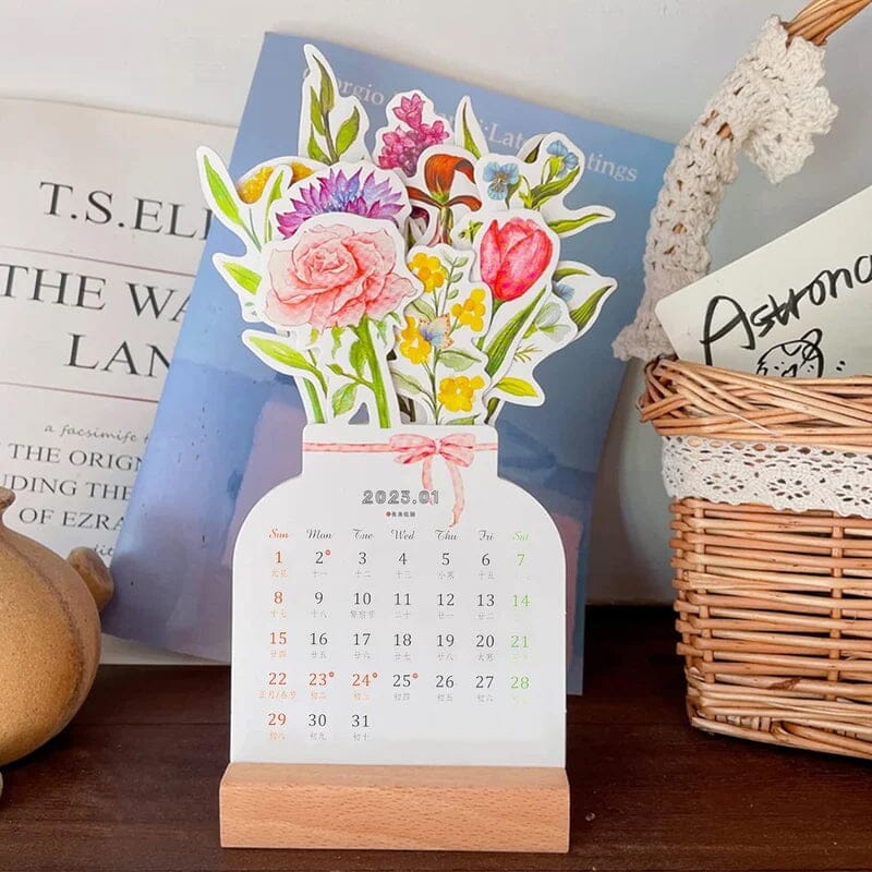 🌷2024 Bloomy Flowers Desk Calendar