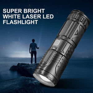 White Laser Telescope Zoom Flashlight