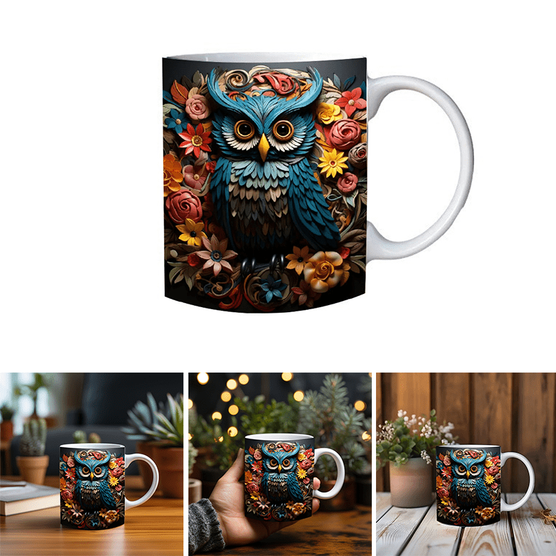 Mug with owl print