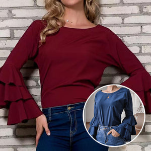 Flared Sleeve Chiffon Shirt