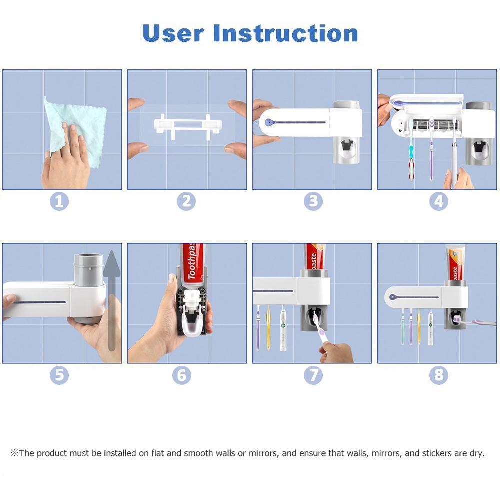 Automatic Toothpaste Squeezer and Holder Set