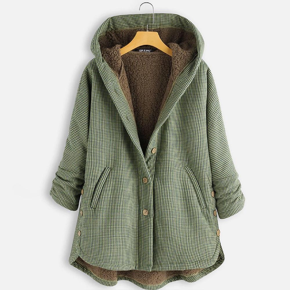 Buttoned Hoodie Casual Cotton-Blend Outerwear