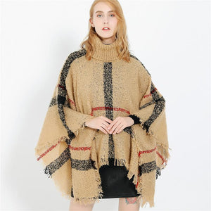 Lattice Cloak Poncho Sweater