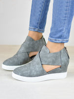 Women Spring Cut Out Ankle Boots Wedge Sneakers Plus Size Shoes