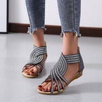 Roman Style Rhinestone Flat Sandals