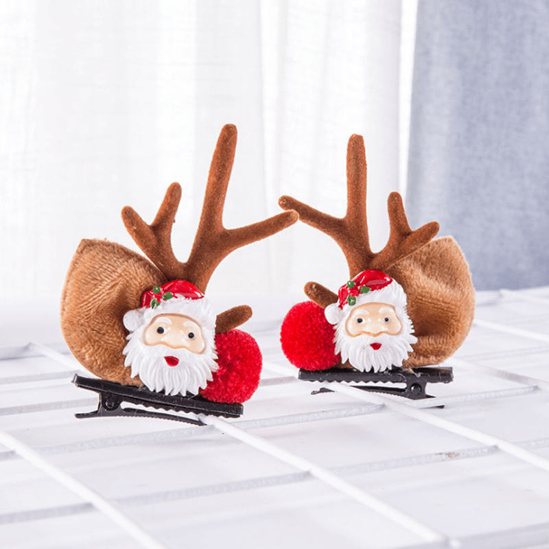 Christmas New Antler Plush Hairpins