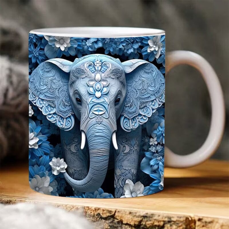 Elephant print mug