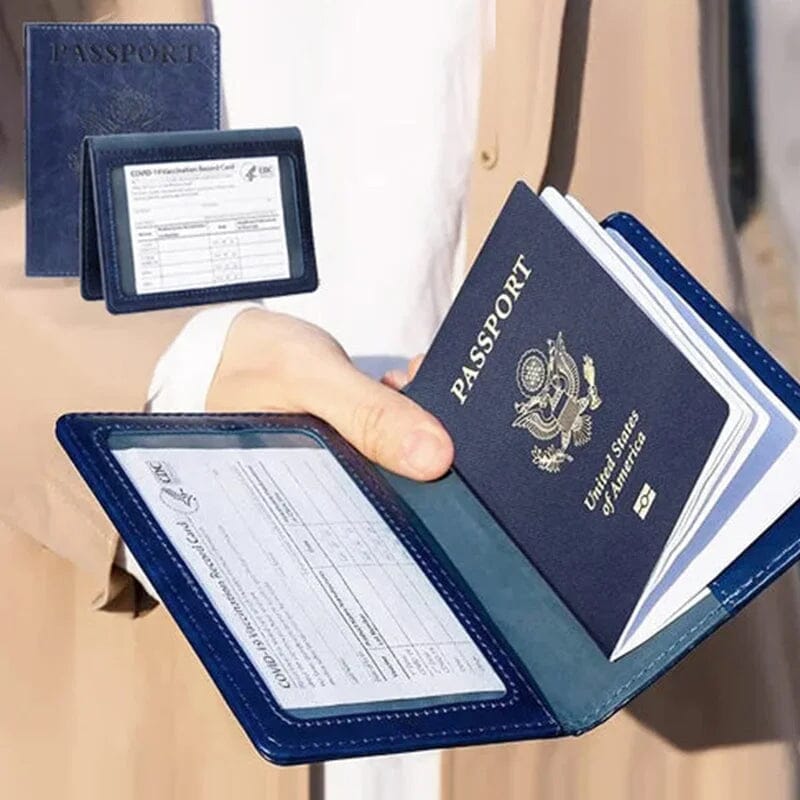 PU Leather RFID Passport Holder