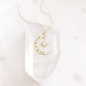 Crescent Moon & Sun Necklace