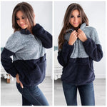 Autumn and winter fashionable pocket zipper Plush coat