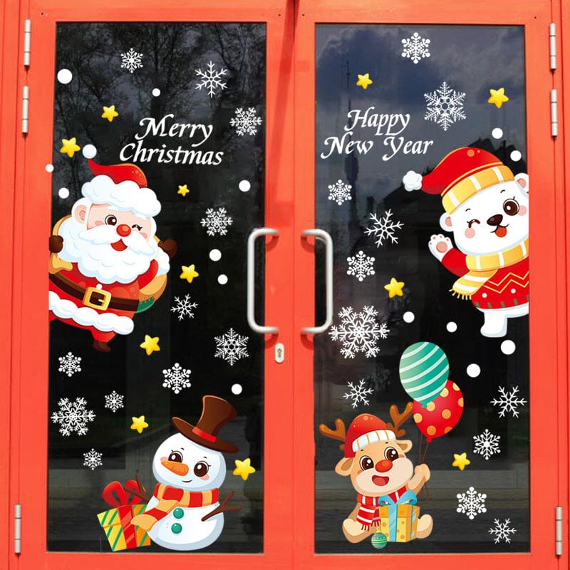 Christmas Window Clings Double-Sided Re-appliable Decoration