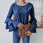 Flared Sleeve Chiffon Shirt