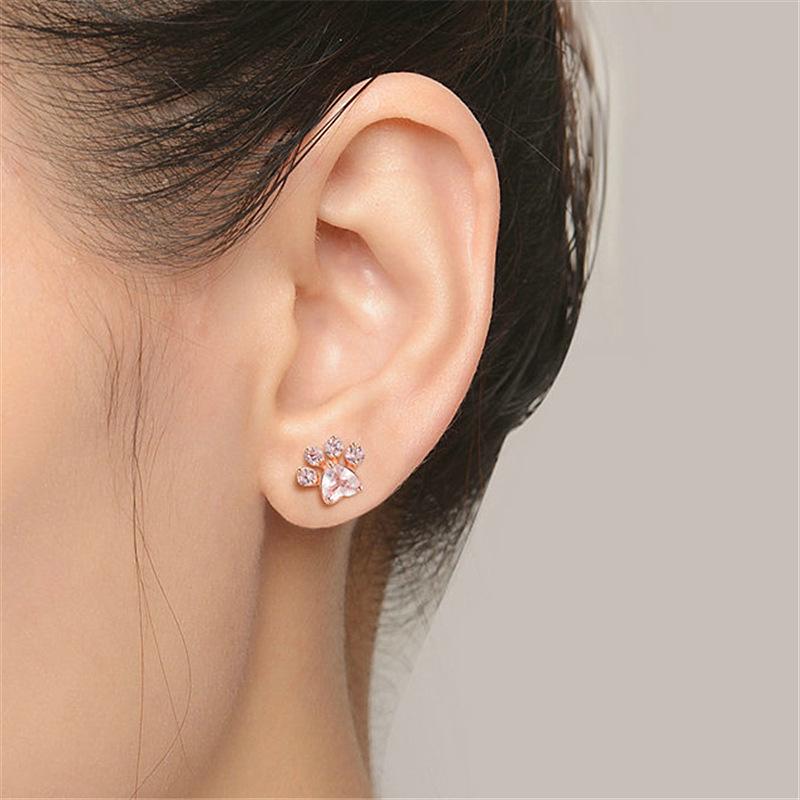 Cute Cat Paw Earrings Cat Paw Ring Set