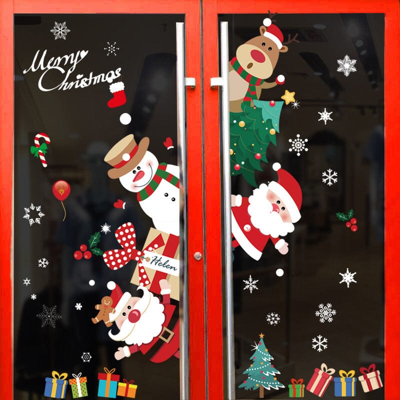 Christmas Window Clings Double-Sided Re-appliable Decoration