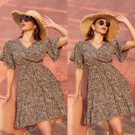 French Printed Chiffon Dress