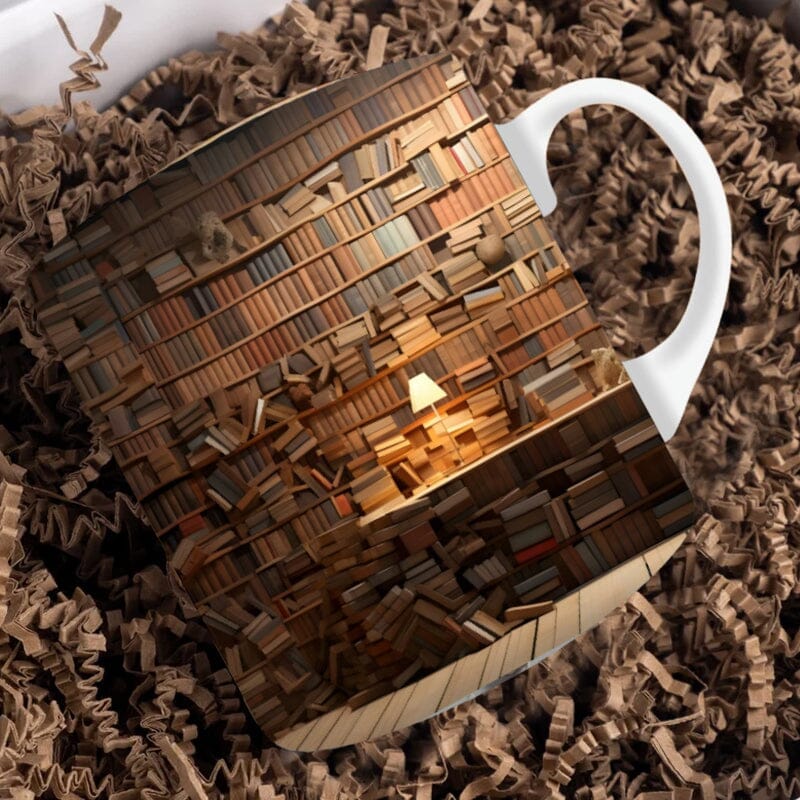 3D Bookshelf Mug Sublimation