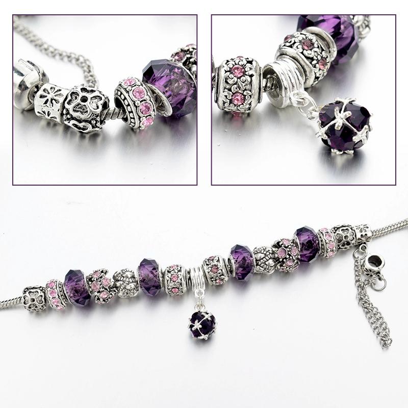 Amethyst Crystal Birthstones Bracelet