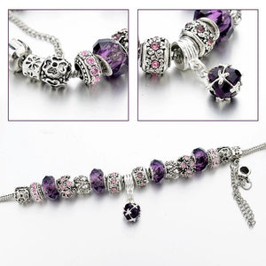 Amethyst Crystal Birthstones Bracelet